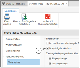 Aktivierung Belegfreigabe