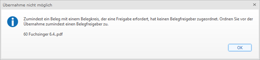 Übernahme nicht möglich