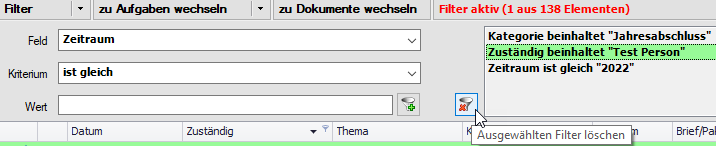 Filter löschen