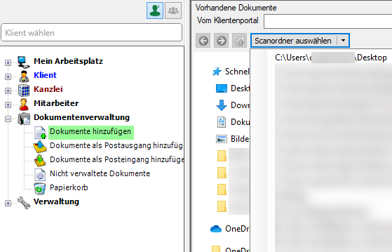 Zugriff auf gesannte Dokumente