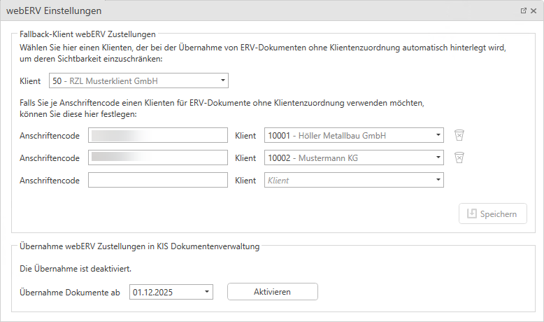 Einstellungen Board