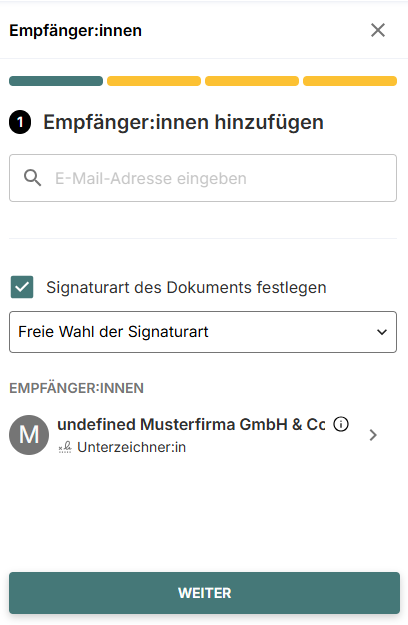 Empfänger sproof