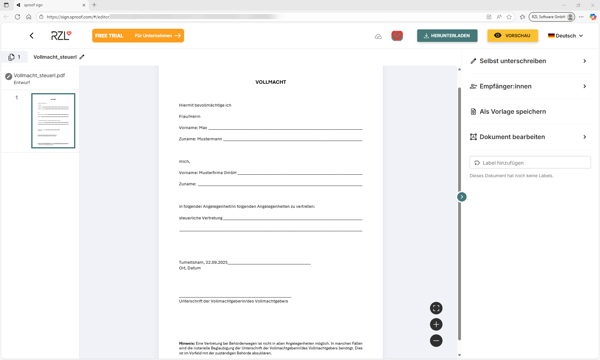 sproof Website