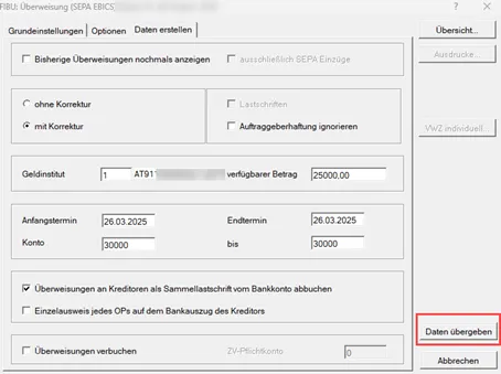Daten übergeben