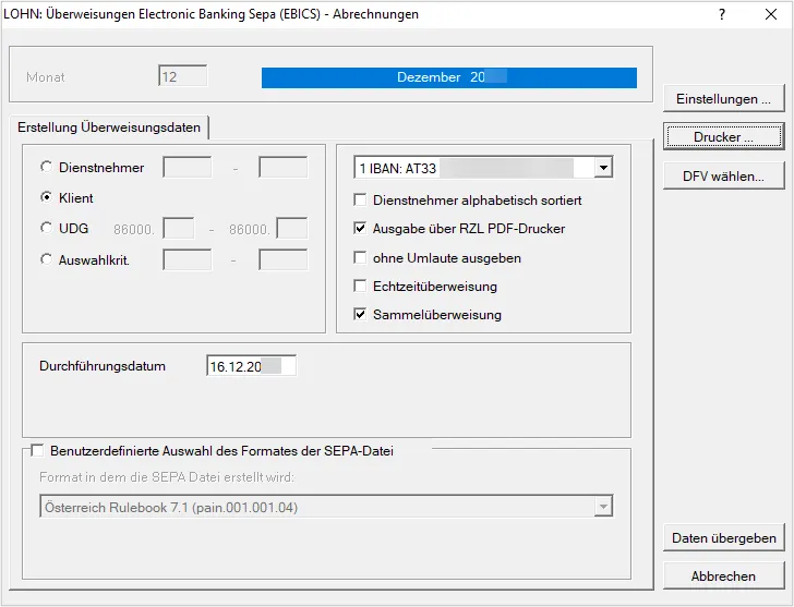 Daten übergeben