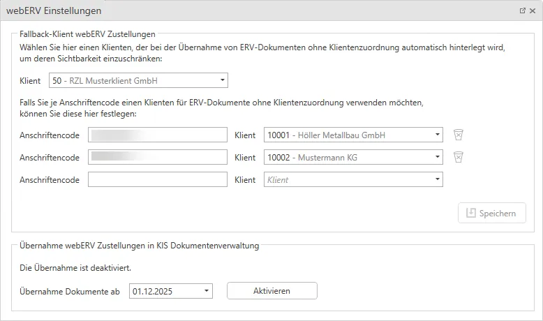 Einstellungen Board