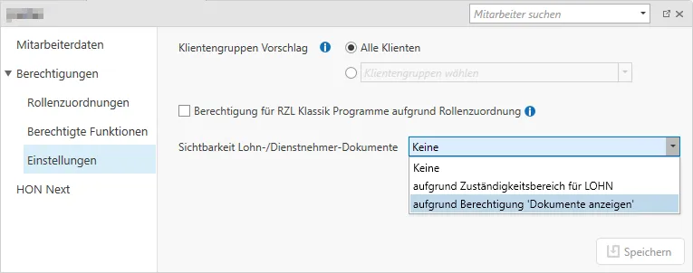 Einstellungen MA-Stammdaten Sichtbarkeit Lohn