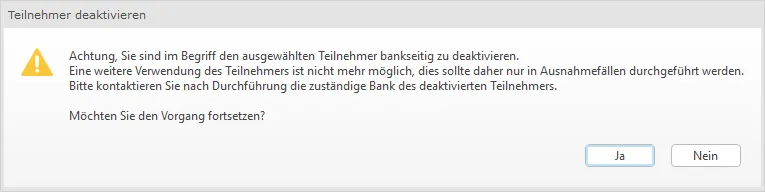 Teilnehmer deaktivieren