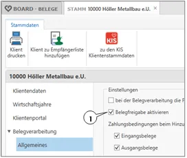 Aktivierung Belegfreigabe