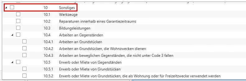 Erfassung der Erstattungsrechnungen