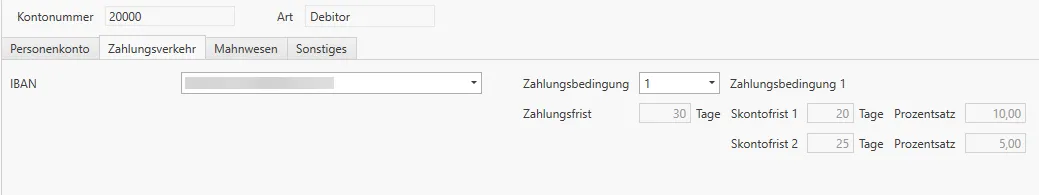 Zahlungsbedingung Debitor