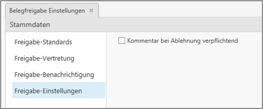 Freigabe Einstellungen