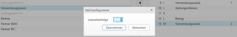 Anlage / Bearbeiten Listenform (Teil 6)