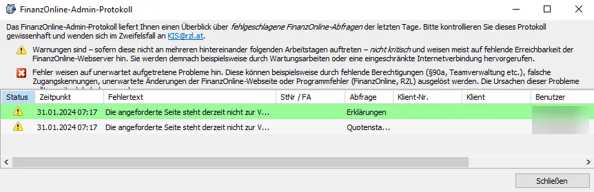FinOn Admin Protokoll