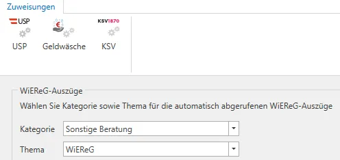 Zuweisung Kategorie und Thema