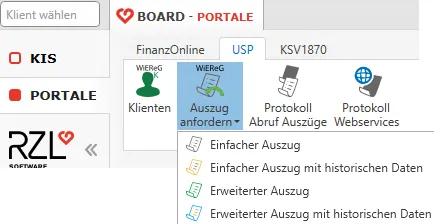 Auszug anfordern I