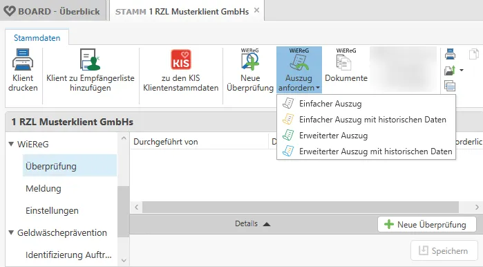 Auszug anfordern II