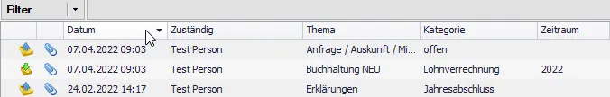 Änderung der Sortierung der Listen
