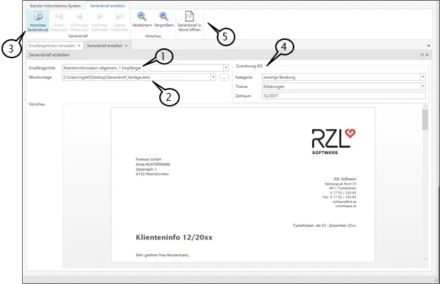 Erstellung Serienbrief
