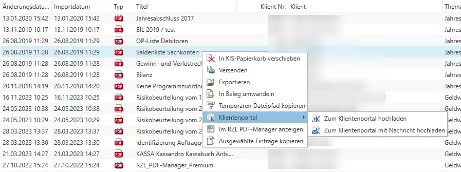 Dokumente auf Kliport hochladen
