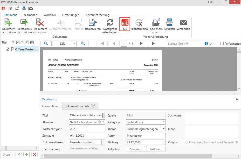 Dokument über PDF Manager hinzufügen