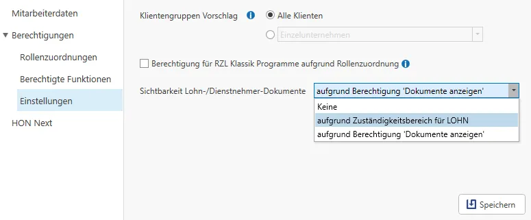 Sichtbarkeit der Lohn/DN Dokumente