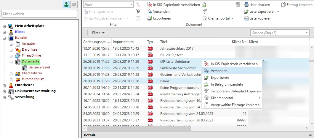Dokumente per E-Mail versenden