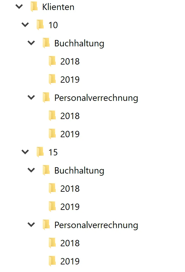 Archiv Import - Ordnerstruktur Bsp