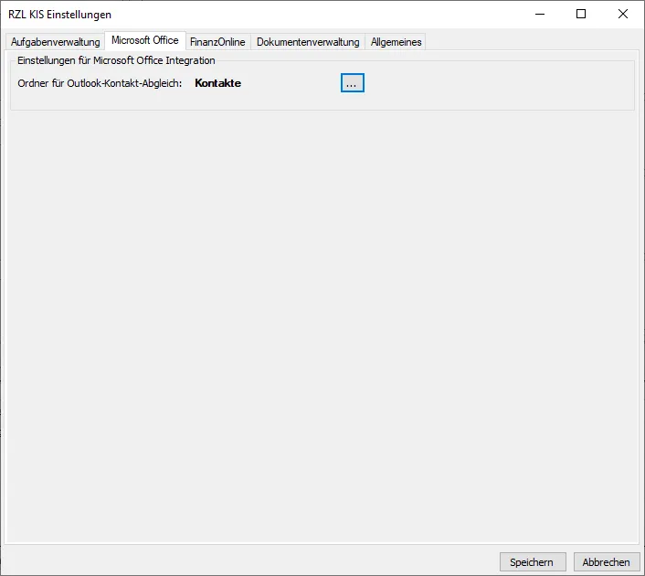 Outlook-Ordner für Abgleich einstellen