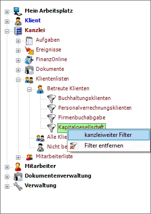 fixe Filter in Navigation