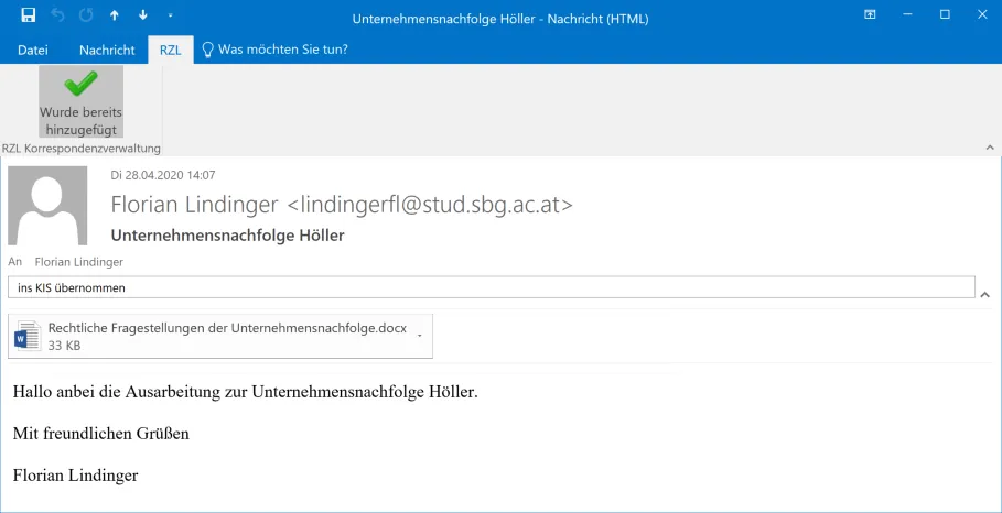 Outlook Kategorie