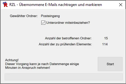 übernommene E-Mails markieren II