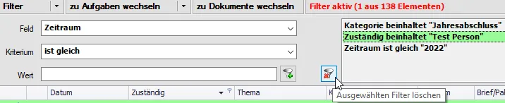 Filter löschen