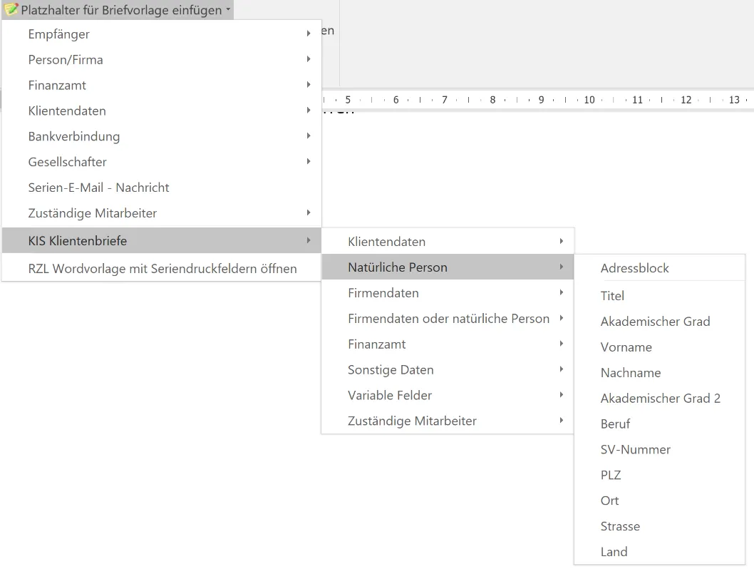 Platzhalter natürliche Person