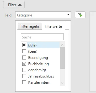 Filter anlegen II