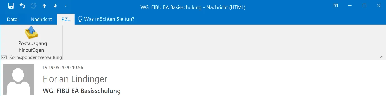 E-Mail als Postausgang erfassen