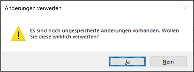 Änderungen verwerfen