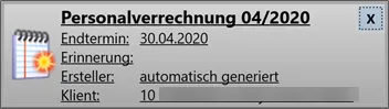 Benachrichtigung neue Aufgabe