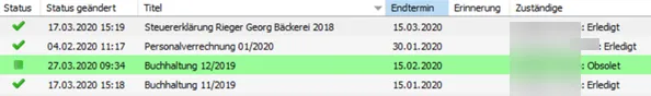 erledigte/obsolete Aufgaben