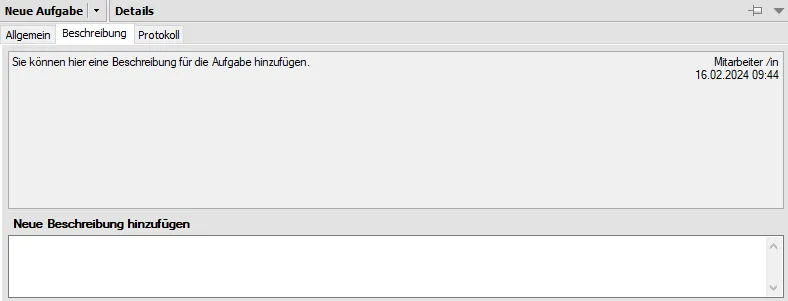 Beschreibung Aufgabe