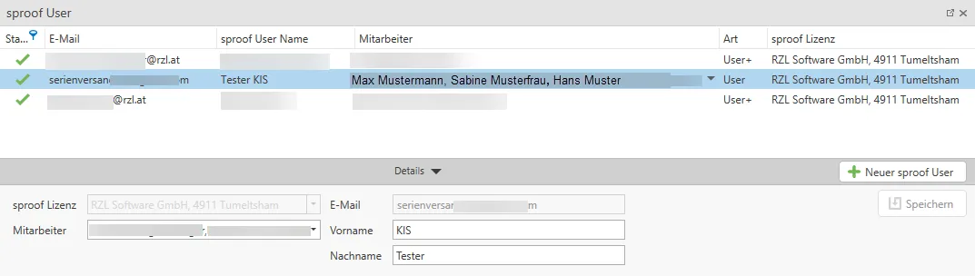 mehrere Mitarbeiter zu User