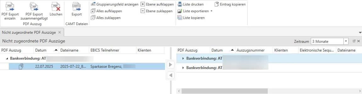 nicht zugeordnete PDF Auszüge