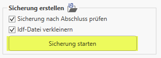RZL-Admin Sicherung starten
