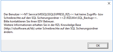 SQL Backuppfad